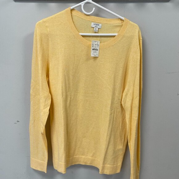 J. Crew Factory Cotton Teddie Sweater in Heather Bright Lemon, XL - NWT - Picture 2 of 5